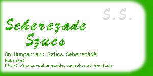 seherezade szucs business card