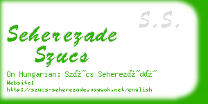 seherezade szucs business card